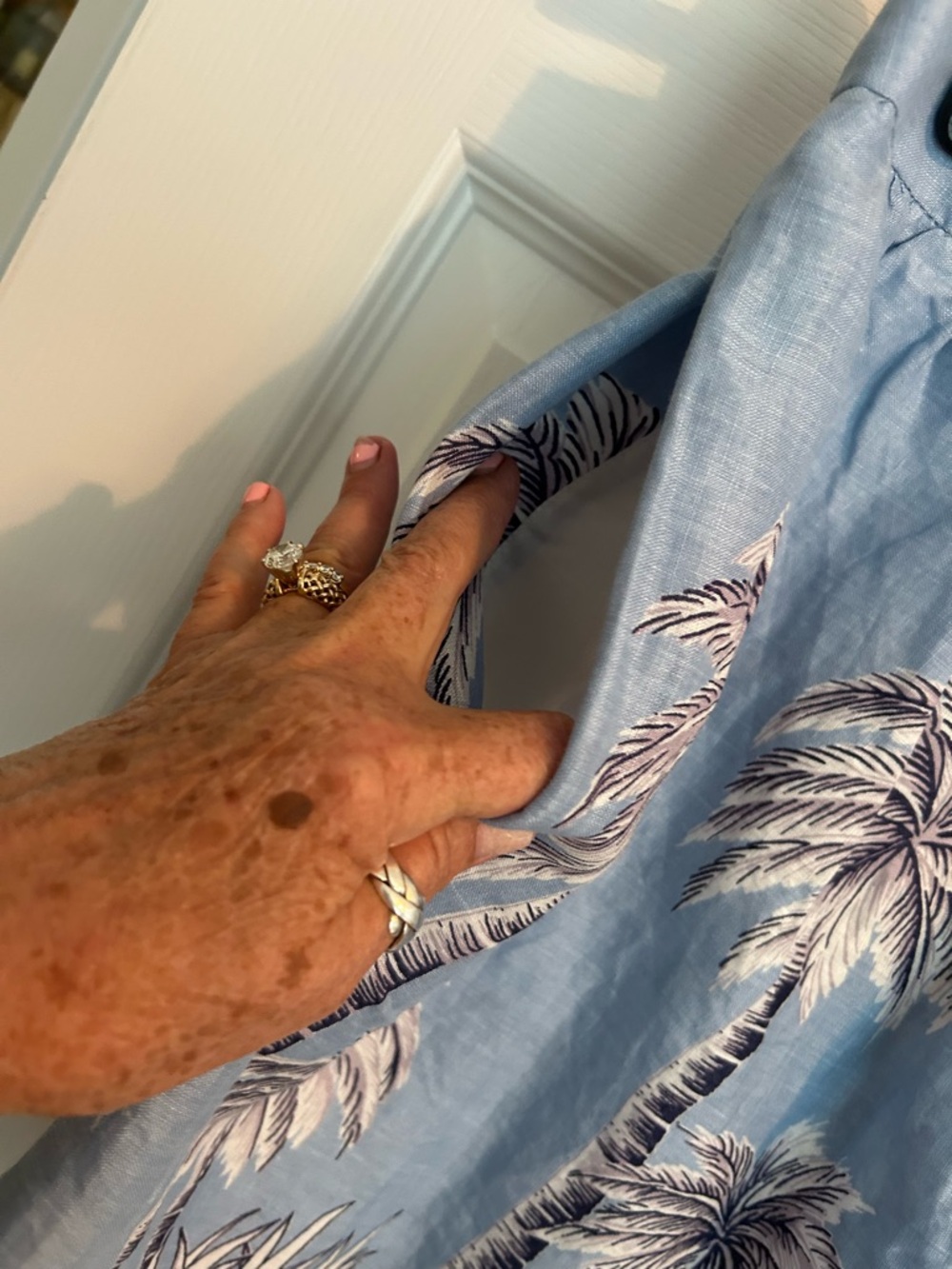 J. Crew Light Blue Linen Tropical Print Skirt - Picture 3 of 9